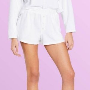Stoney Clover Lane small white terry shorts